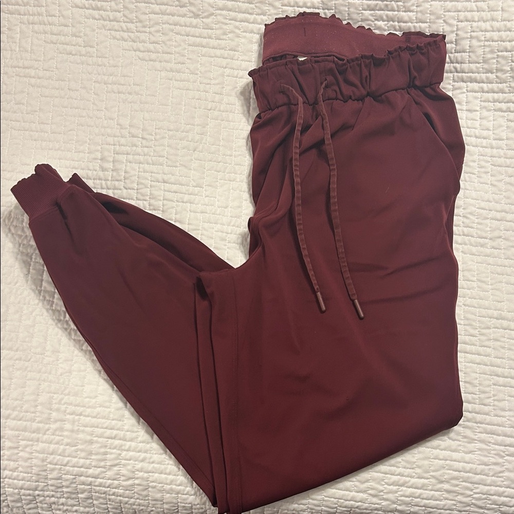 Lululemon Burgundy High-Waisted Joggers